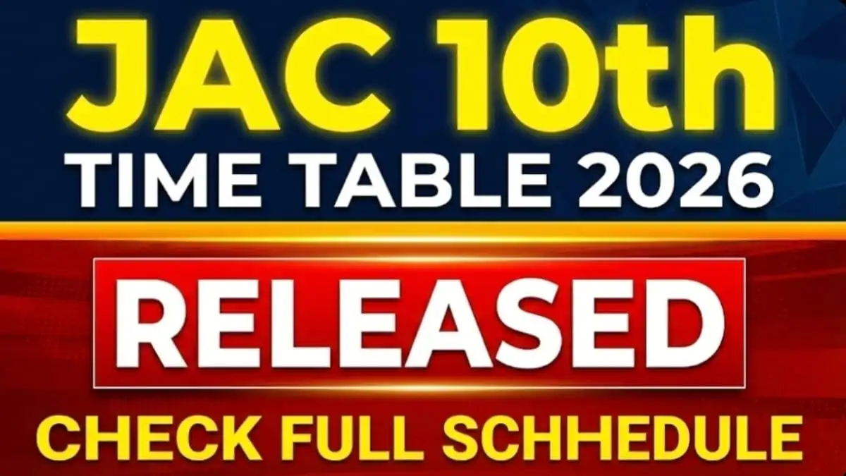 JAC 10th Exam 2026 Time Table PDF Schedule